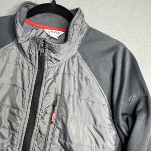 ORVIS Mens Quilted Puffer Jacket Full Zip Gray Size XL Classic Collection